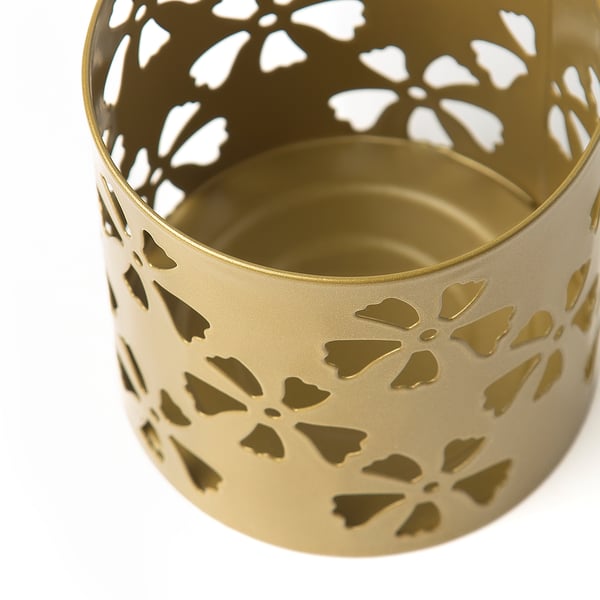 AROMATISK Tealight holder, gold-colour, 9 cm