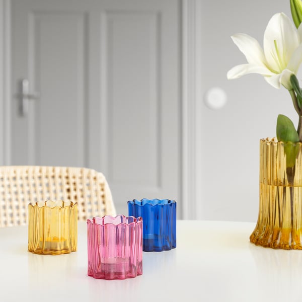 AROMATISK Tealight holder, multicolour, 7 cm