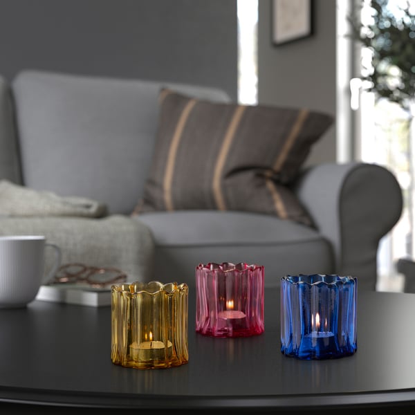 AROMATISK Tealight holder, multicolour, 7 cm