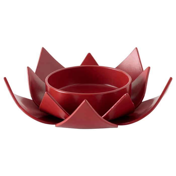 AROMATISK Tealight holder, red Lotus, 40 mm (2") IKEA