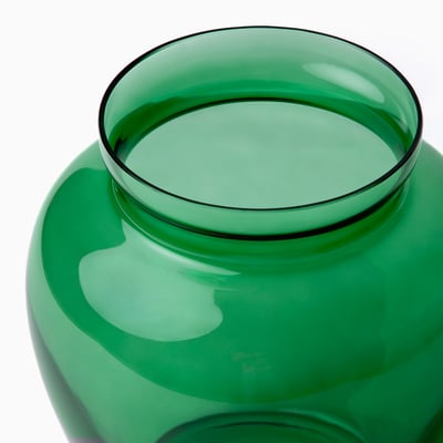 AROMATISK Vase, glass/green, 18x17 cm