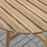 ASKHOLMEN Table f wall+2 fold chairs, outdoor, acacia/Kuddarna light grey-beige, 70x44 cm