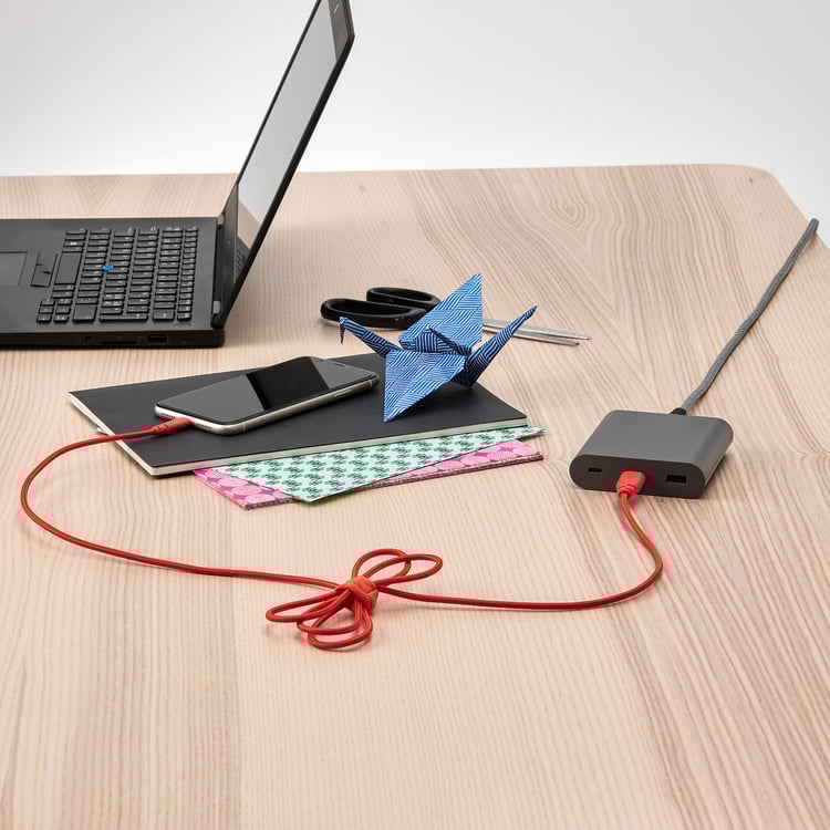 ÅSKSTORM 40W USB charger, dark grey IKEA