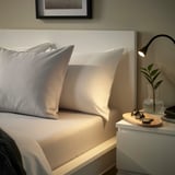 BÄRGLIM Fitted sheet, grey, 90x200 cm