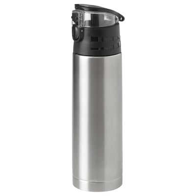 BÅGCIKLID Steel vacuum flask, silver-colour, 1 l