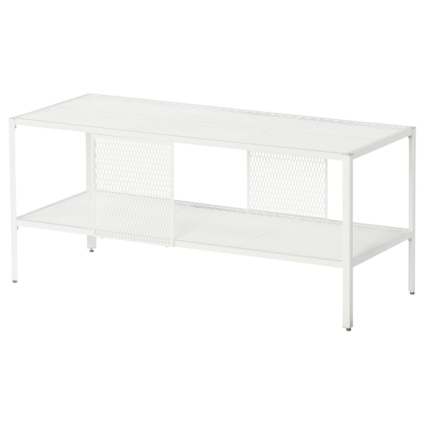 BAGGEBO TV bench, metal/white, 90x35x40 cm (35 3/8x13 3/4x15 3/4 ")