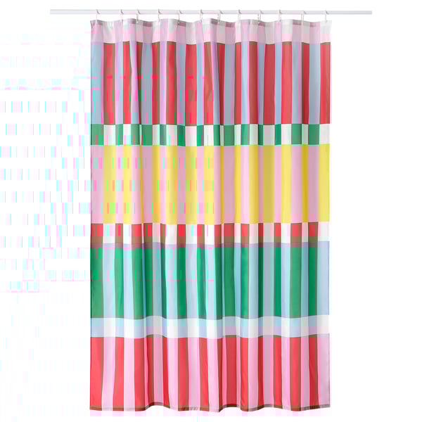 BANJANTRÄD Shower curtain, multicolour, 180x200 cm