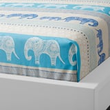 BARDVAL Flat sheet and pillowcase, elephant grey/blue, 150x250/50x80 cm