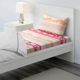 BARDVAL Flat sheet and pillowcase, elephant grey/pink, 150x250/50x80 cm