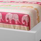 BARDVAL Flat sheet and pillowcase, elephant grey/pink, 150x250/50x80 cm