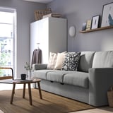BÅRSLÖV 3-seat sofa-bed, Tibbleby beige/grey