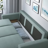 BÅRSLÖV 3-seat sofa-bed, Tibbleby light grey-turquoise