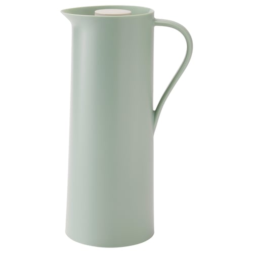 Green BEHÖVD thermos with handle, sleek design.