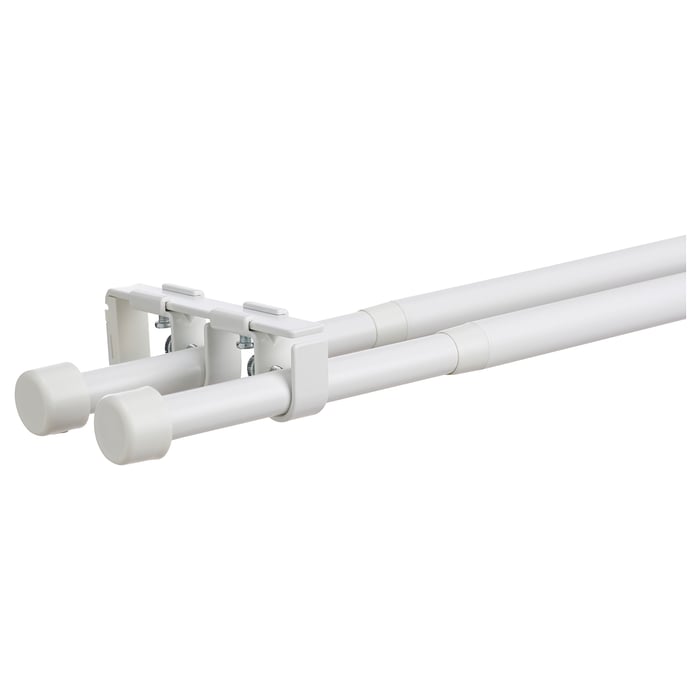 BEKRÄFTA double curtain rod set, white, 120210 cm19 mm (47 ¼82 ¾3/4