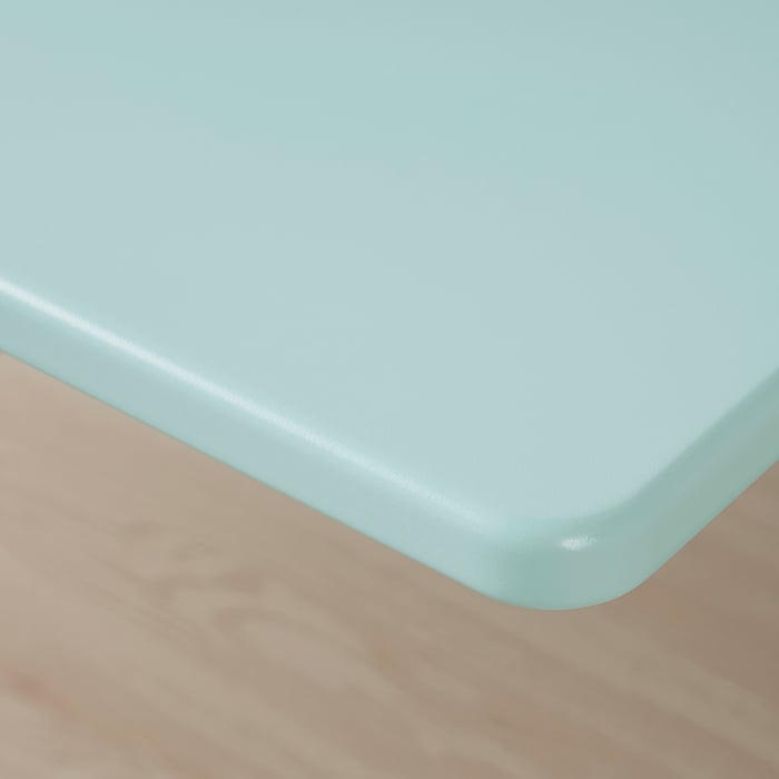 BERGLÄRKA desk, turquoise/white tiltable, 100x70 cm (393/8x271/2") IKEA