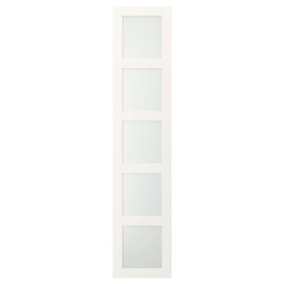 BERGSBO Door, frosted glass/white, 50x229 cm