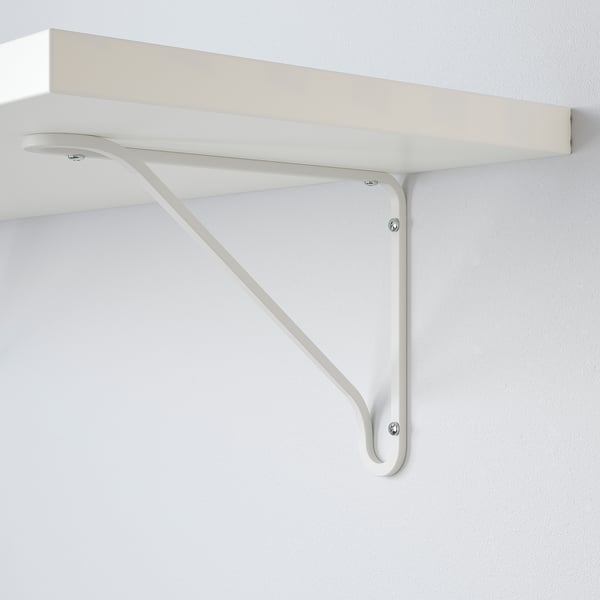 BERGSHULT / FÖRLÄGGARE Wall shelf, white/white, 120x30 cm
