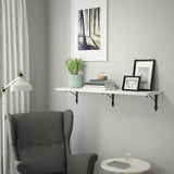 BERGSHULT / KROKSHULT Wall shelf, white/anthracite, 120x30 cm