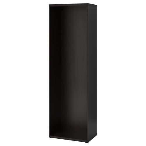 A black ikea BESTÅ cabinet, a tall, rectangular storage unit with a sleek, modern design.