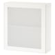 White BESTÅ storage unit, square, mesh door, modern design.