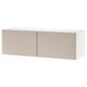Option: BESTÅ Shelf unit with doors, white/Lappviken light grey/beige, 120x42x38 cm