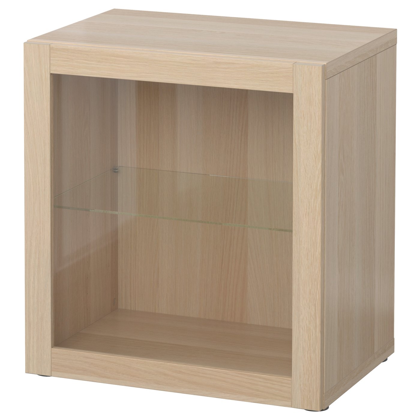 BESTÅ shelf unit with glass door, white stained oak effect/Sindvik