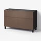 BESTÅ Storage combination w doors/drawers, black-brown Björköviken/Stubbarp/brown stained oak veneer, 120x42x74 cm