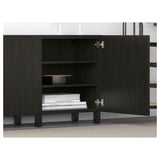 BESTÅ Storage combination with doors, black-brown/Lappviken/Stubbarp black-brown, 180x42x74 cm