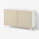 BESTÅ Storage combination with doors, Krukmakare beige/Stubbarp white, 120x42x74 cm