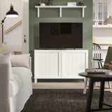 BESTÅ Storage combination with doors, Pipmakare white/Stubbarp white, 120x42x74 cm