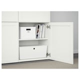 BESTÅ Storage combination with doors, white/Hanviken white, 120x42x193 cm