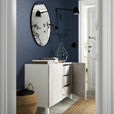 BESTÅ Storage combination with doors, white Kallviken/light grey concrete effect, 120x42x74 cm