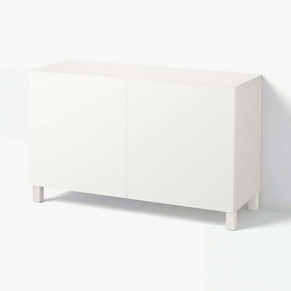 BESTÅ Storage combination with doors, white/Lappviken/Stubbarp white, 120x42x74 cm