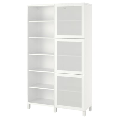 BESTÅ Storage combination with doors, white/Mörtviken/Stubbarp white, 120x42x202 cm