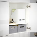 BESTÅ Storage combination with doors, white/Selsviken high-gloss/white, 120x42x193 cm