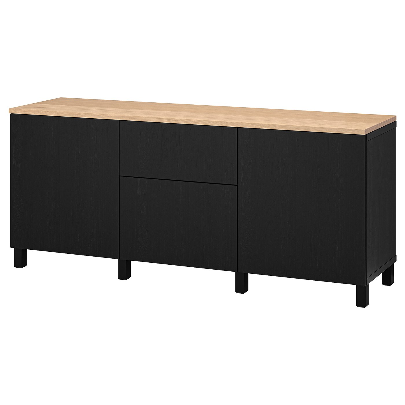 BESTÅ Storage combination with drawers, black-brown/Lappviken/Stubbarp black-brown, 180x42x76 cm (70 7/8x16 1/2x29 7/8 ")