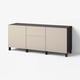 BESTÅ Storage combination with drawers, black-brown/Lappviken/Stubbarp light grey-beige, 180x42x74 cm