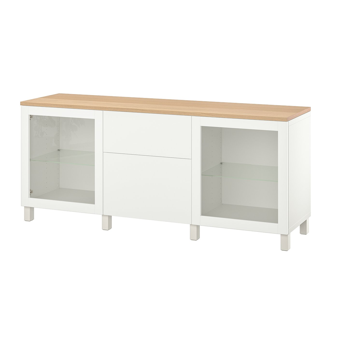 BESTÅ Storage combination with drawers, Sindvik white/Lappviken/Stubbarp white, 180x42x76 cm (70 7/8x16 1/2x29 7/8 ")