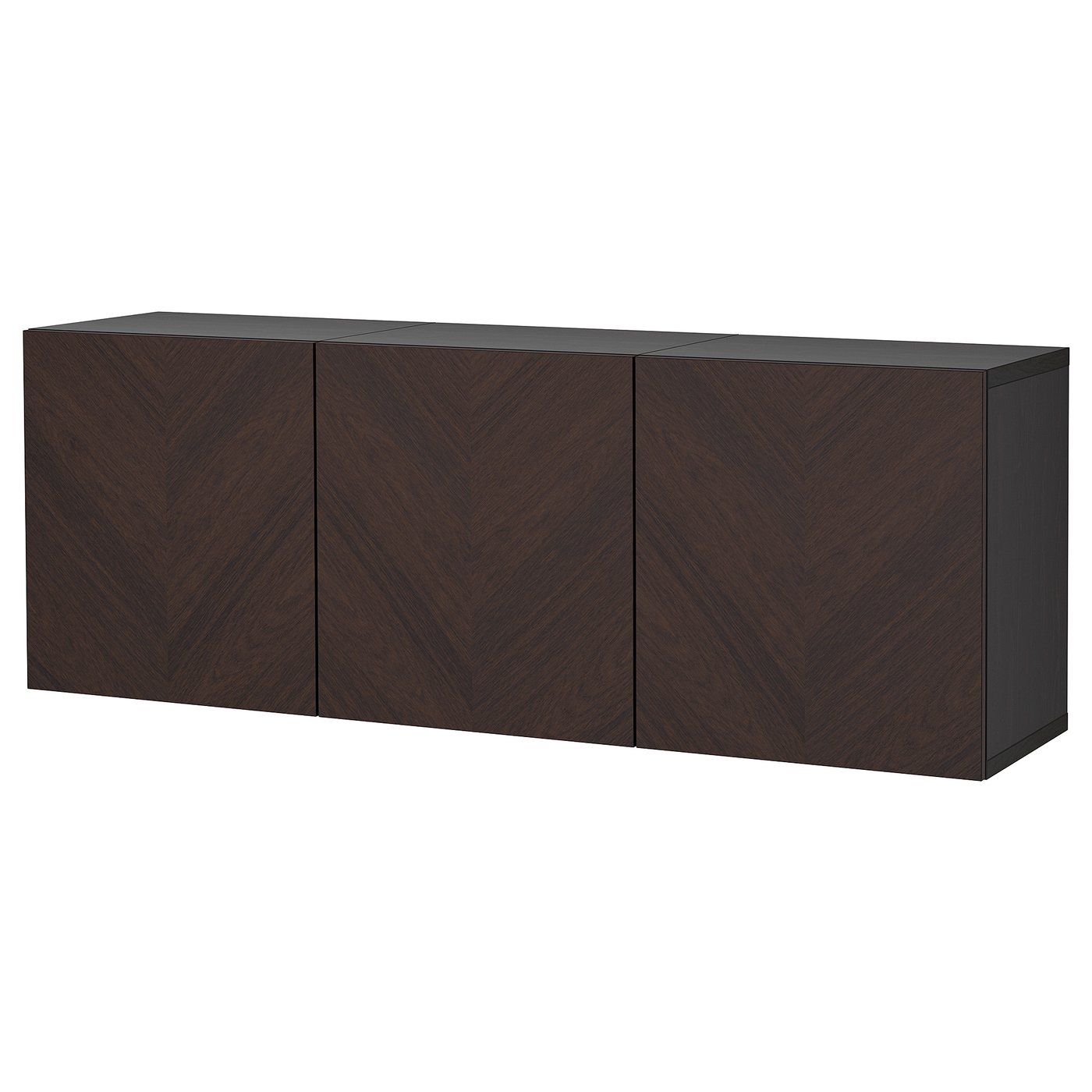 BESTÅ wall-mounted cabinet combination, black-brown Hedeviken/dark