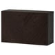 BESTÅ Wall-mounted cabinet combination, black-brown Hedeviken/dark brown stained oak veneer, 60x22x38 cm