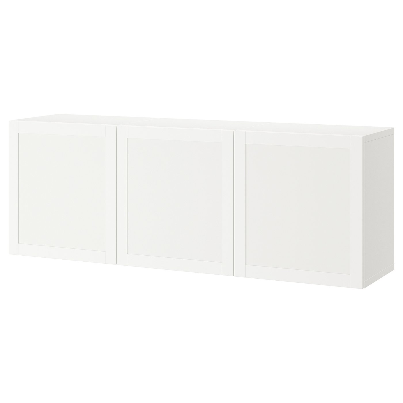 BESTÅ Wall-mounted cabinet combination, white/Hanviken white, 180x42x64 cm (70 7/8x16 1/2x25 1/4 ")