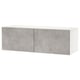 BESTÅ Wall-mounted cabinet combination, white Kallviken/light grey concrete effect, 120x42x38 cm