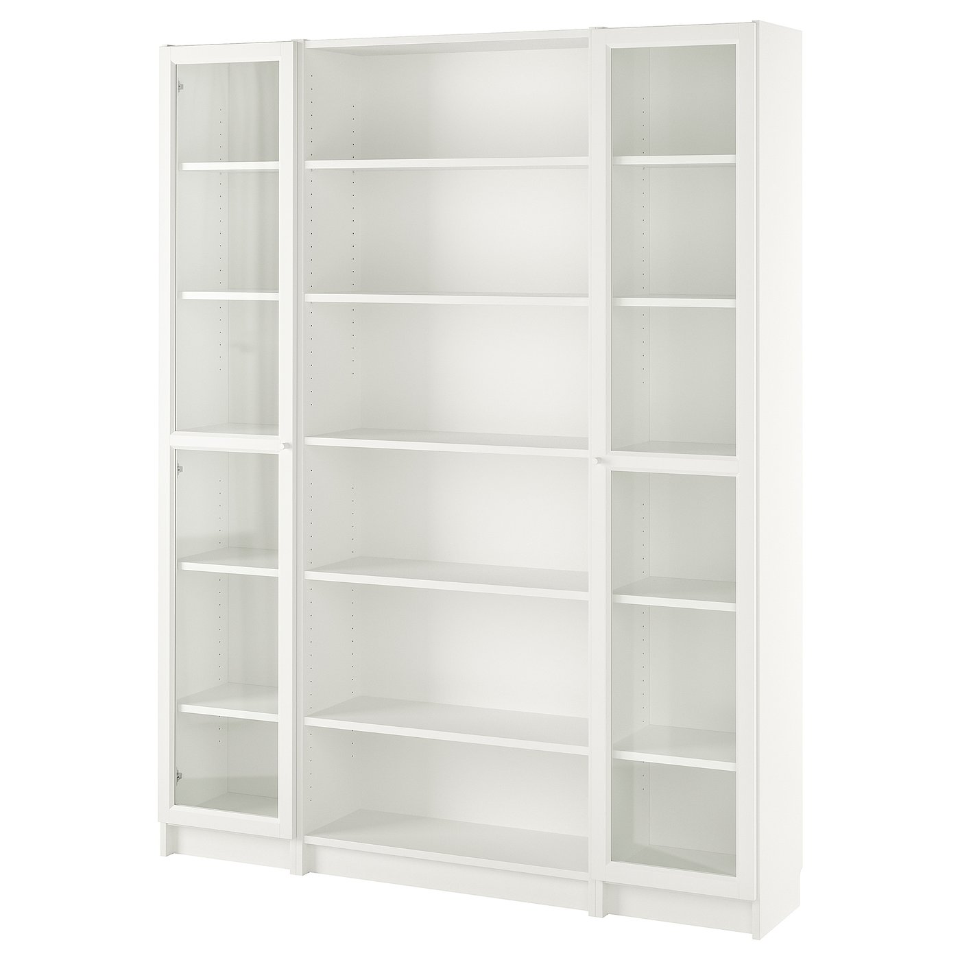 BILLY / OXBERG bookcase combination w glass doors, white, 160x202