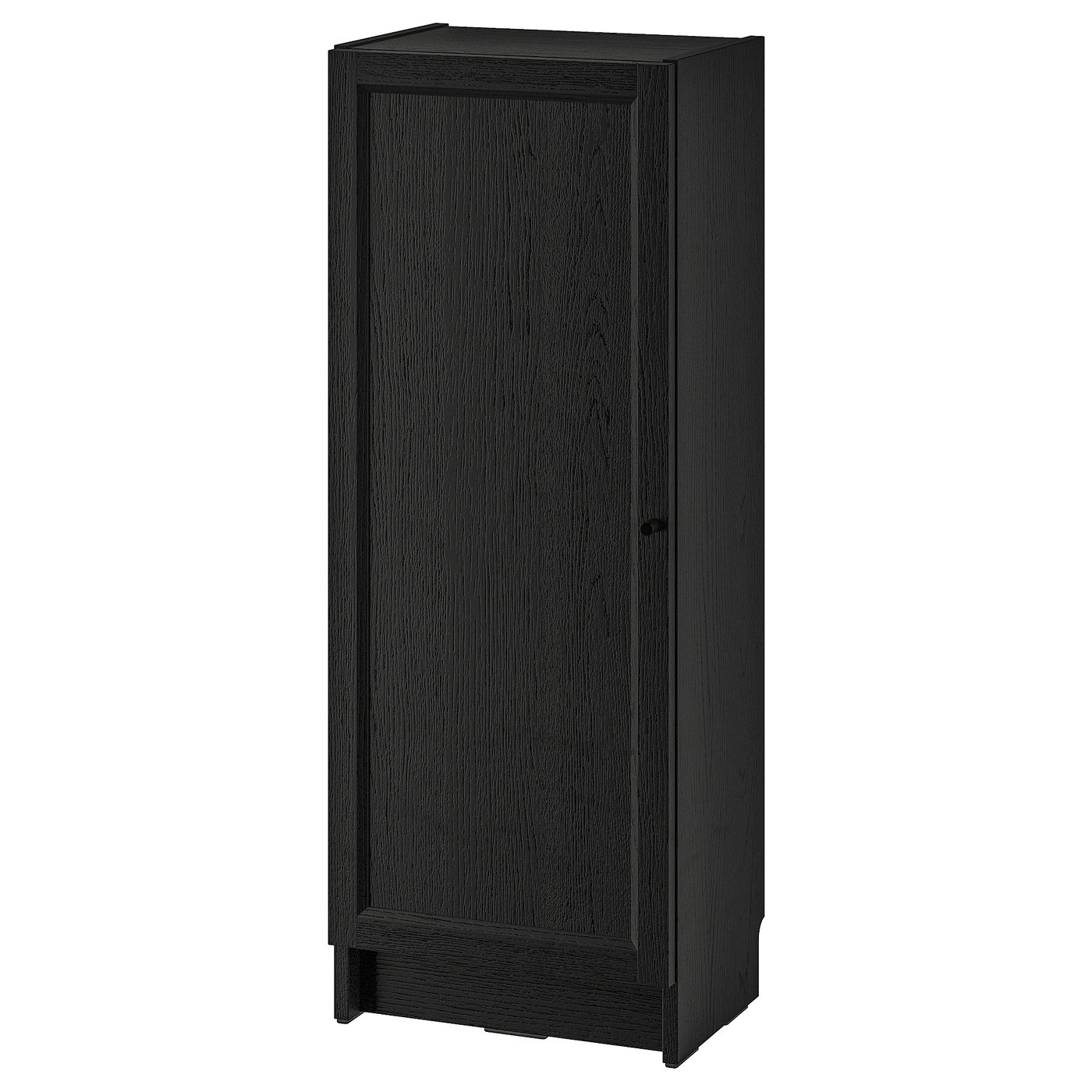 BILLY / OXBERG Bookcase with door, black oak effect, 40x30x106 cm (15 3/4x11 3/4x41 3/4 ")