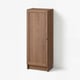 BILLY / OXBERG Bookcase with door, brown walnut effect, 40x30x106 cm