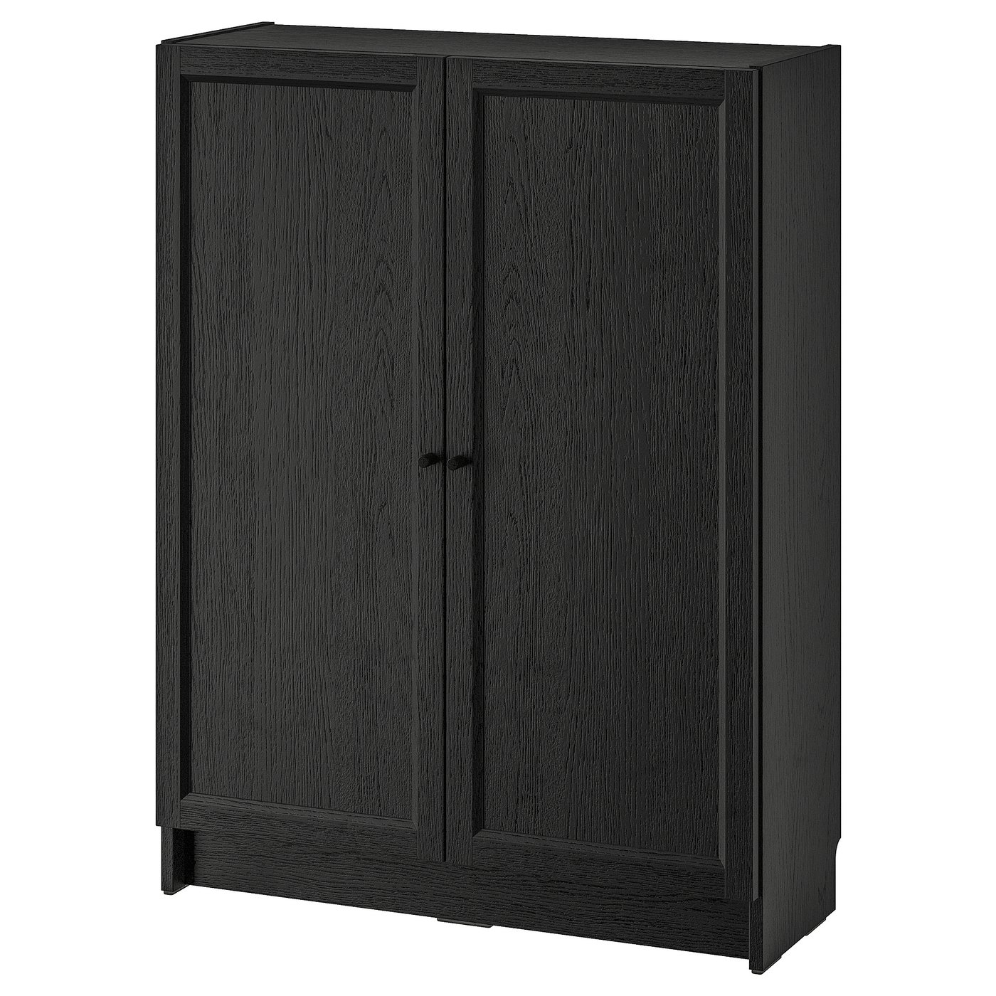 BILLY / OXBERG Bookcase with doors, black oak effect, 80x30x106 cm (31 1/2x11 3/4x41 3/4 ")