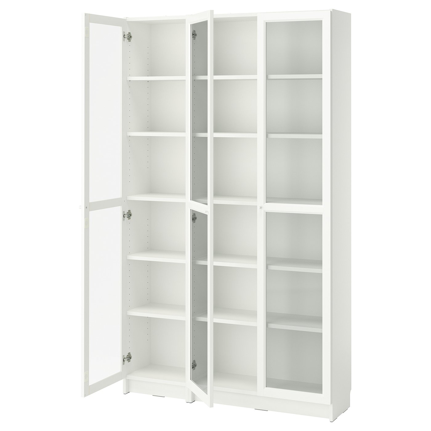 BILLY / OXBERG bookcase with glass-doors, white, 120x30x202 cm