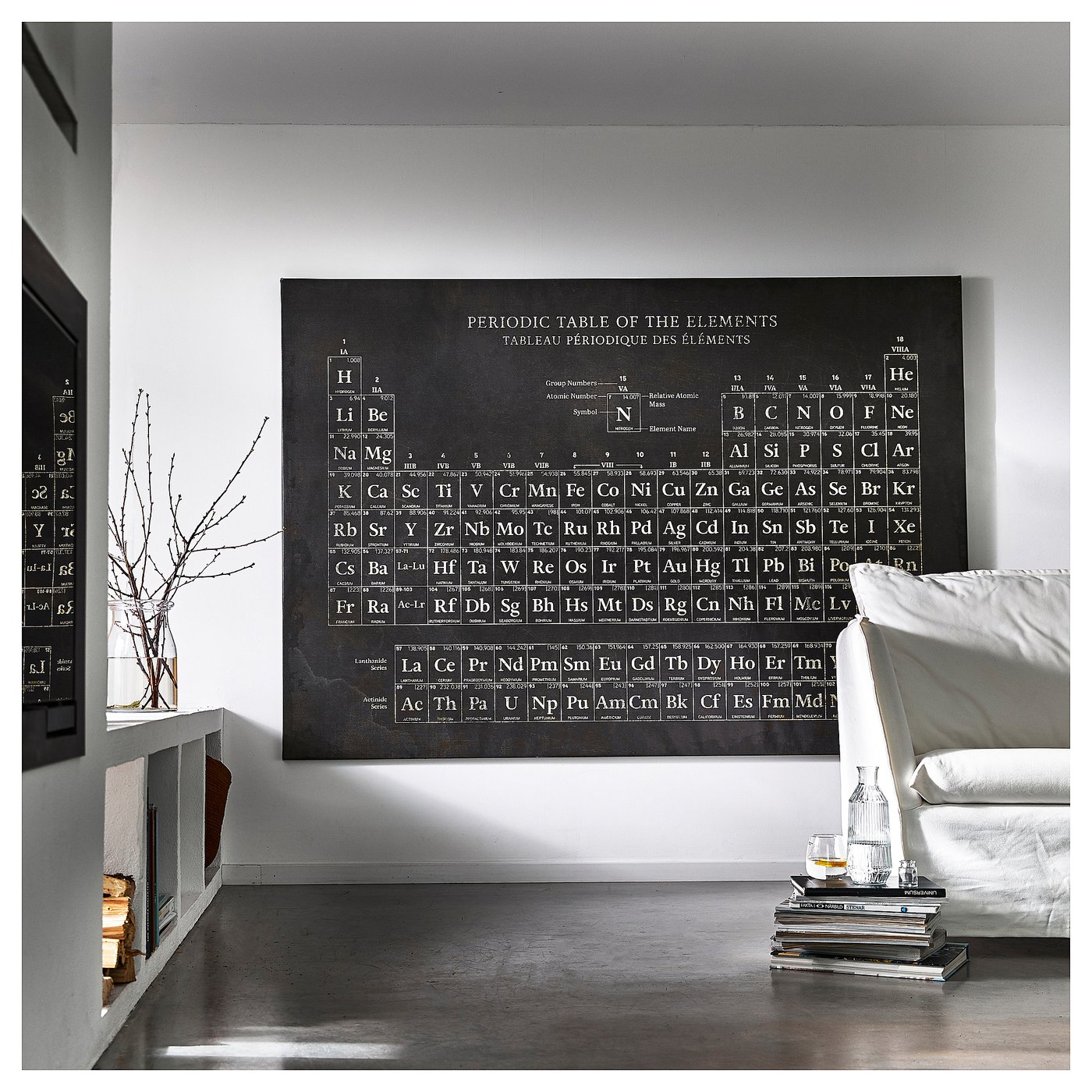 BJÖRKSTA picture, periodic table, 200x140 cm (78 ¾x55