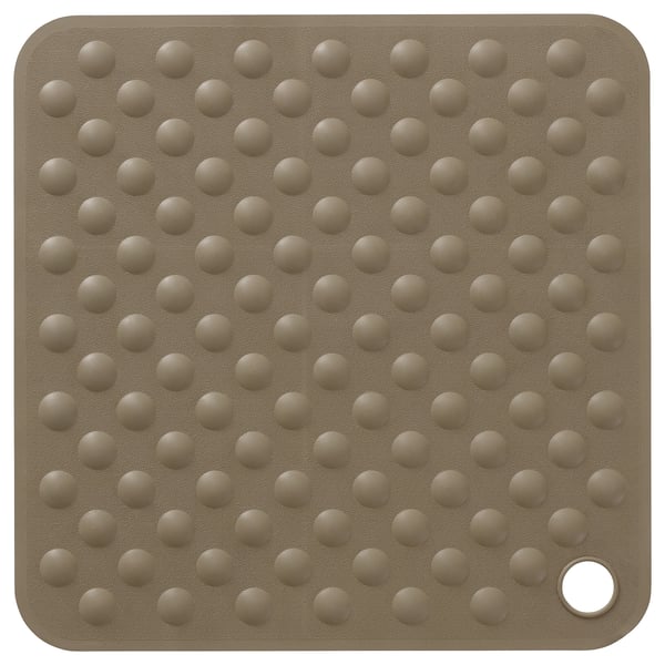 BLÅSJÖN Shower mat, beige, 50x50 cm