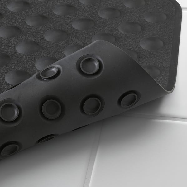 BLÅSJÖN Shower mat, grey, 50x50 cm